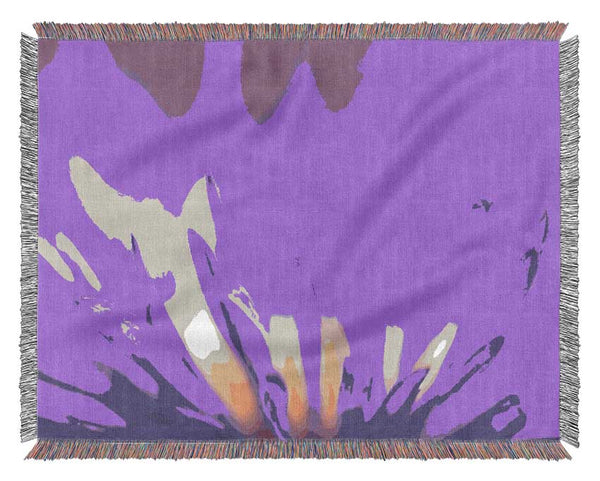 Delicate Purple Petals Woven Blanket