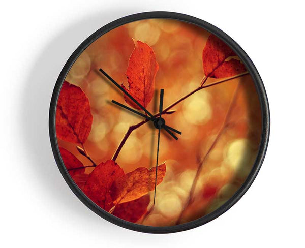 Leaves In Autumn Clock - Wallart-Direct UK