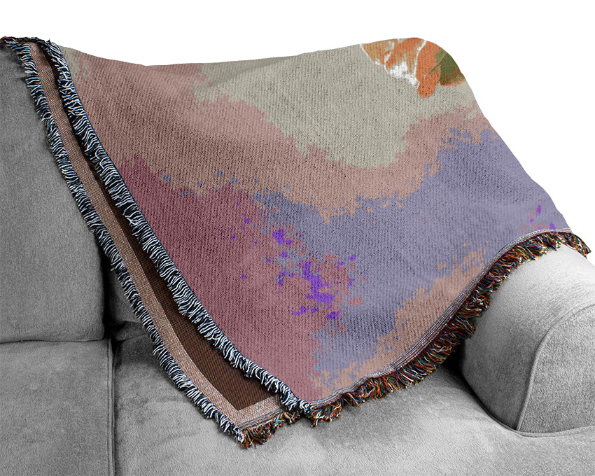 Small Green Flowers Woven Blanket