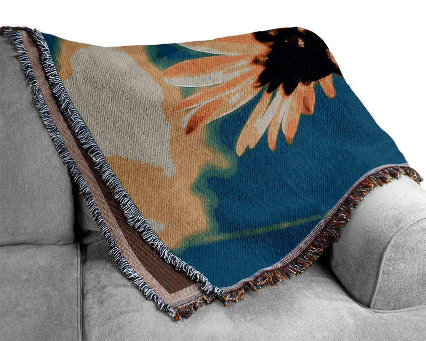 Summer Flower Retro Sunshine Woven Blanket