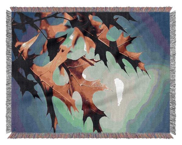 Fall Oak Leaves 2 Woven Blanket