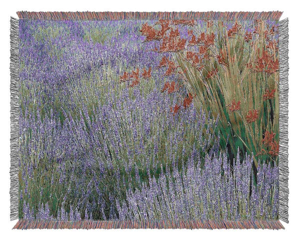 Lavender And Crocosmia Woven Blanket