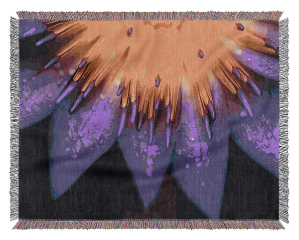 Water Lily Purple Yellow Woven Blanket