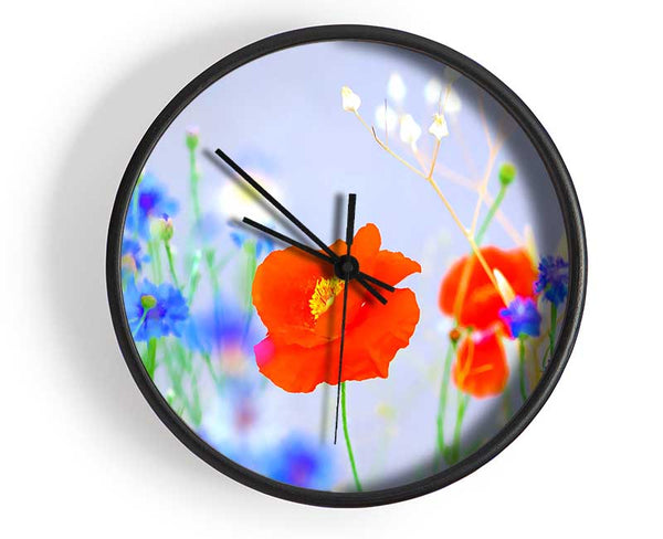 Lovely Poppy Garden Clock - Wallart-Direct UK