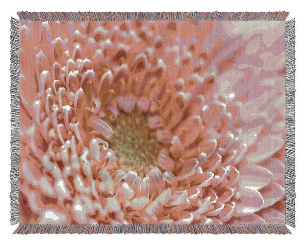 Pink Flower Centre Woven Blanket