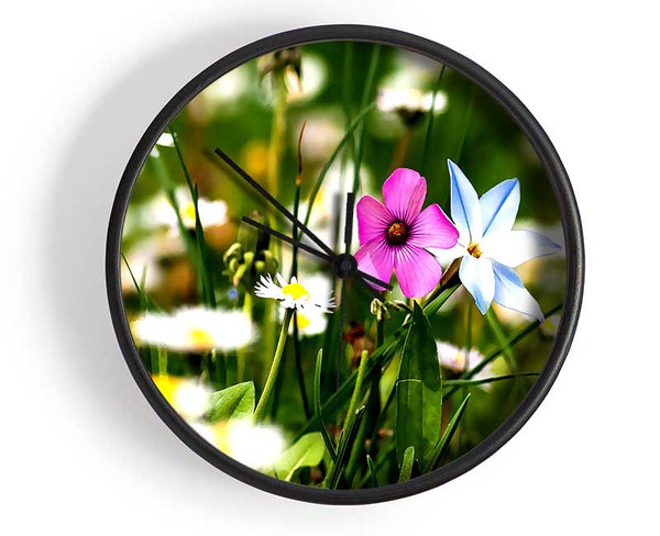 Flowers Field Clock - Wallart-Direct UK