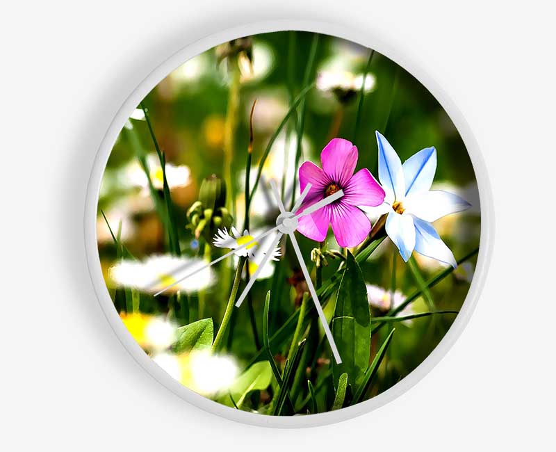 Flowers Field Clock - Wallart-Direct UK