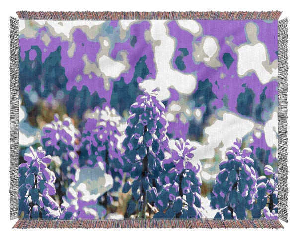 Grape Hyacinths Woven Blanket