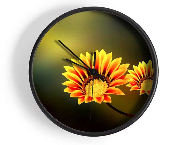 Duo Fire Flowers Clock - Wallart-Direct UK