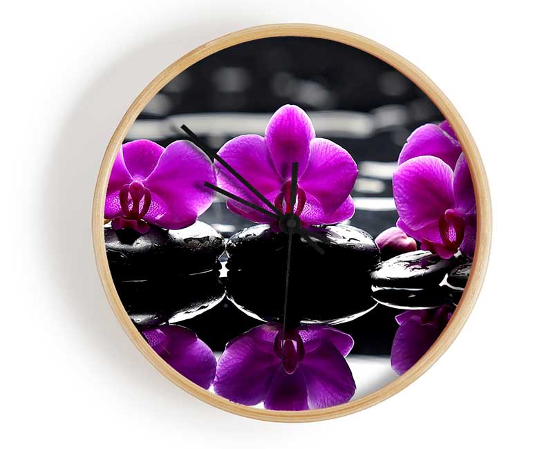 Trio Of Orchids Clock - Wallart-Direct UK