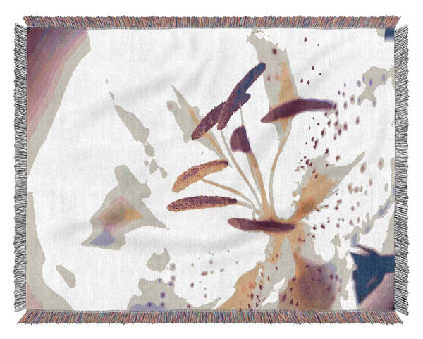 White Tiger Lily Woven Blanket