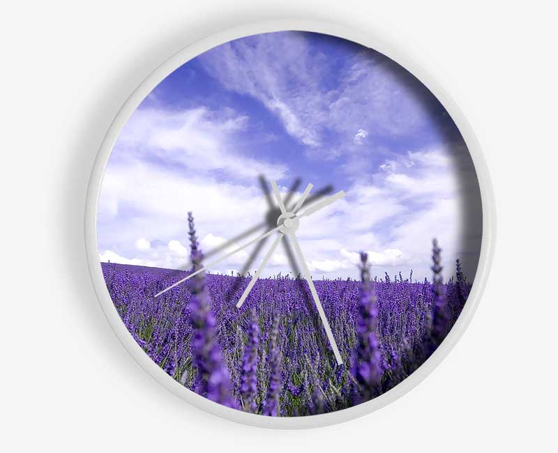 Lavender Field In The Sky Clock - Wallart-Direct UK