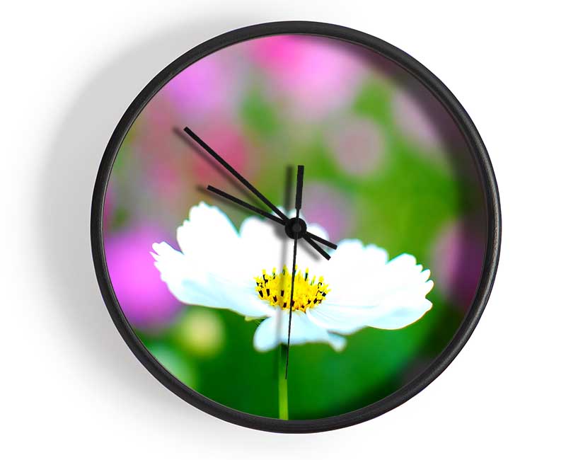 White Cosmos Clock - Wallart-Direct UK
