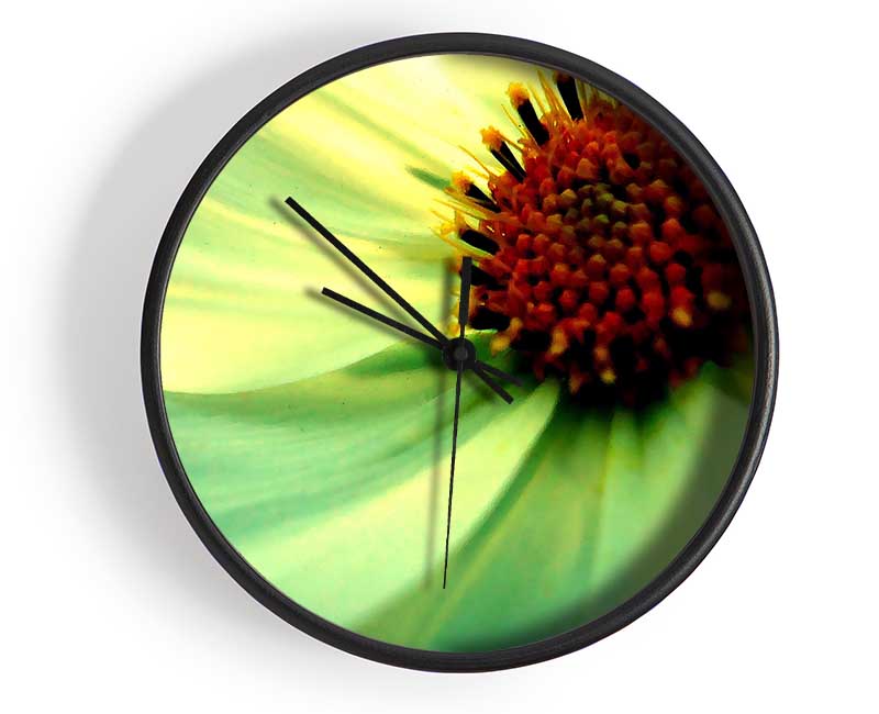 White Green Petals Clock - Wallart-Direct UK
