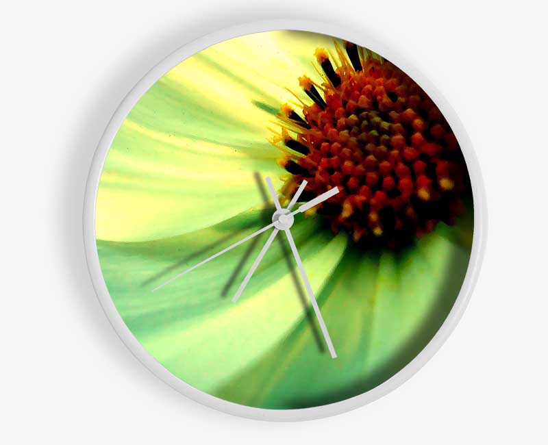 White Green Petals Clock - Wallart-Direct UK