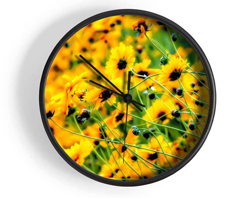 Very Yellow Clock - Wallart-Direct UK
