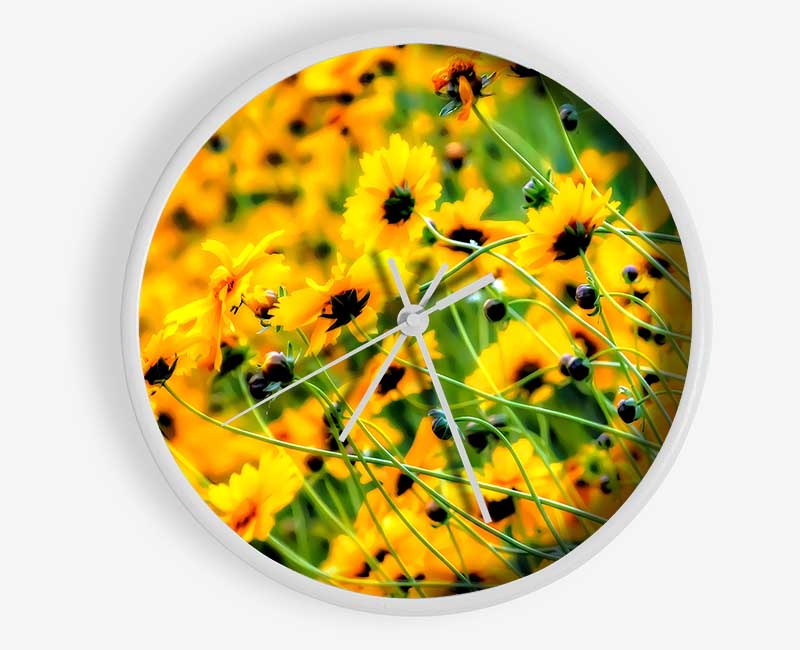Very Yellow Clock - Wallart-Direct UK