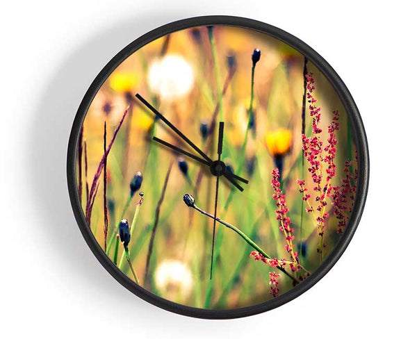 Flowers And Weeds Clock - Wallart-Direct UK