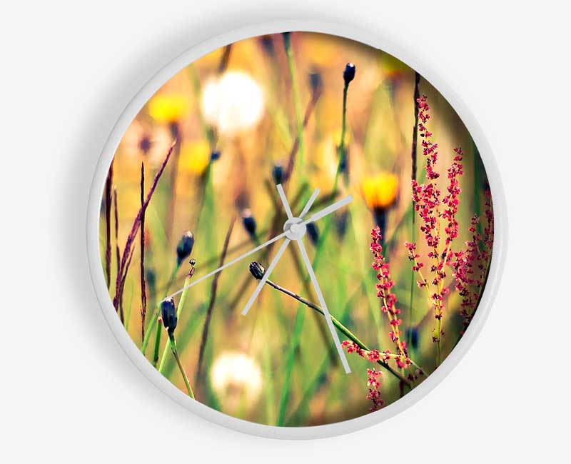 Flowers And Weeds Clock - Wallart-Direct UK
