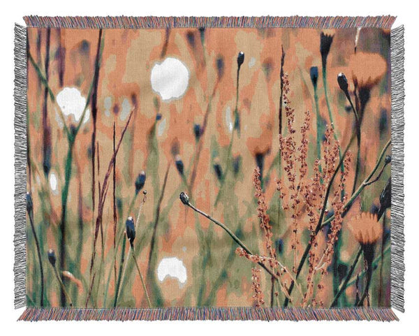 Flowers And Weeds Woven Blanket