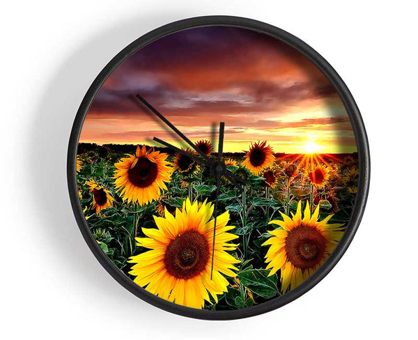 Magic Landscape Sunflower Field Clock - Wallart-Direct UK