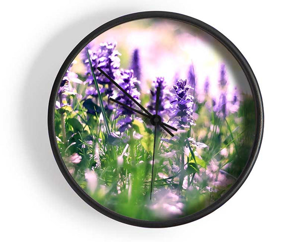 Lupin Flowers Clock - Wallart-Direct UK