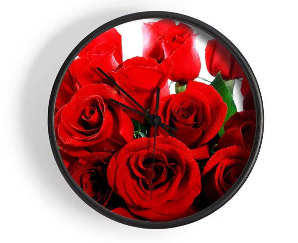 Lovely Red Roses Clock - Wallart-Direct UK
