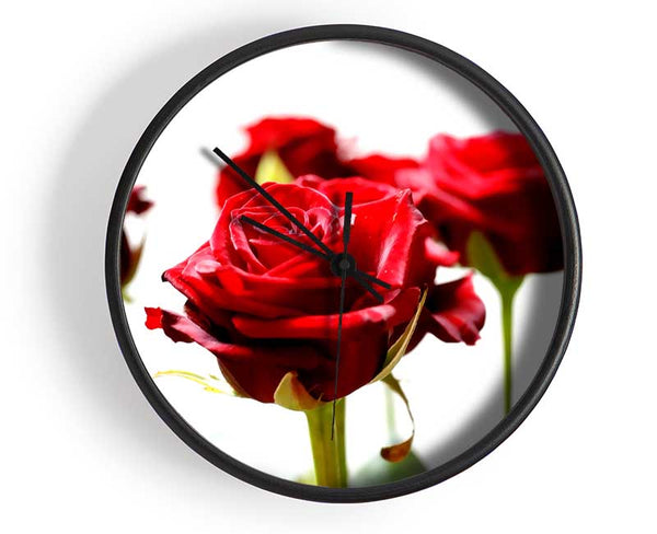 Long Stem Red Roses Clock - Wallart-Direct UK