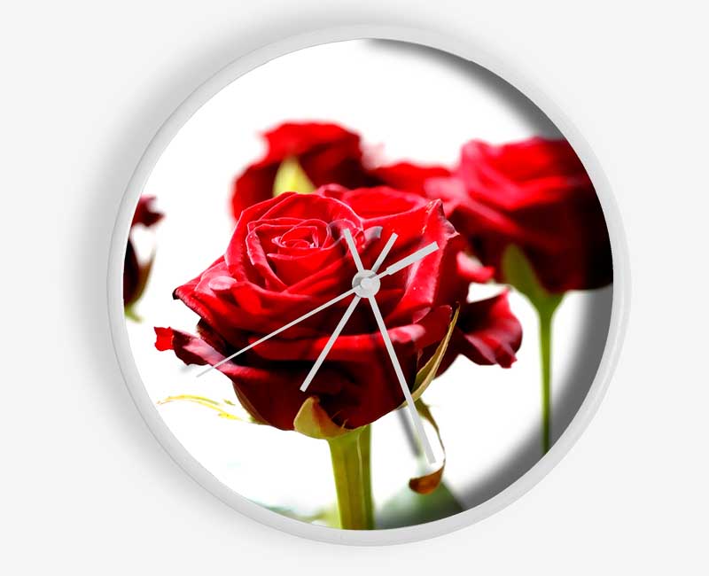 Long Stem Red Roses Clock - Wallart-Direct UK