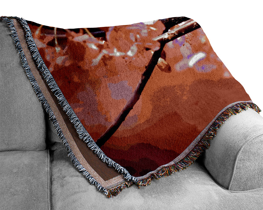 Mountain Cherry Bird Woven Blanket