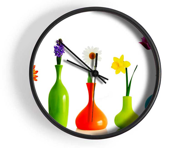 Flower Vases Clock - Wallart-Direct UK