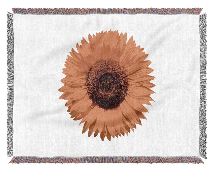 Yellow Sunflower Head Woven Blanket