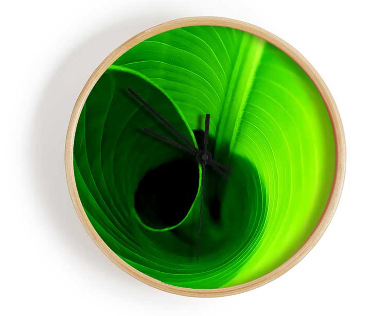 Twist Of A Green Leaf Clock - Wallart-Direct UK