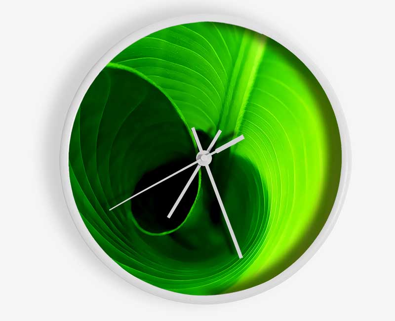 Twist Of A Green Leaf Clock - Wallart-Direct UK