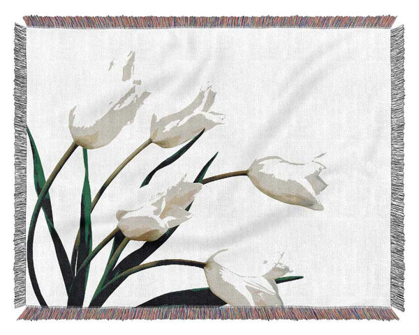 White Tulip Quad Woven Blanket