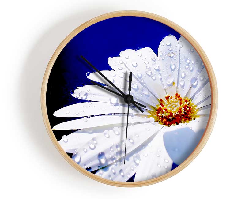 White Daisy Petal Droplet Clock - Wallart-Direct UK