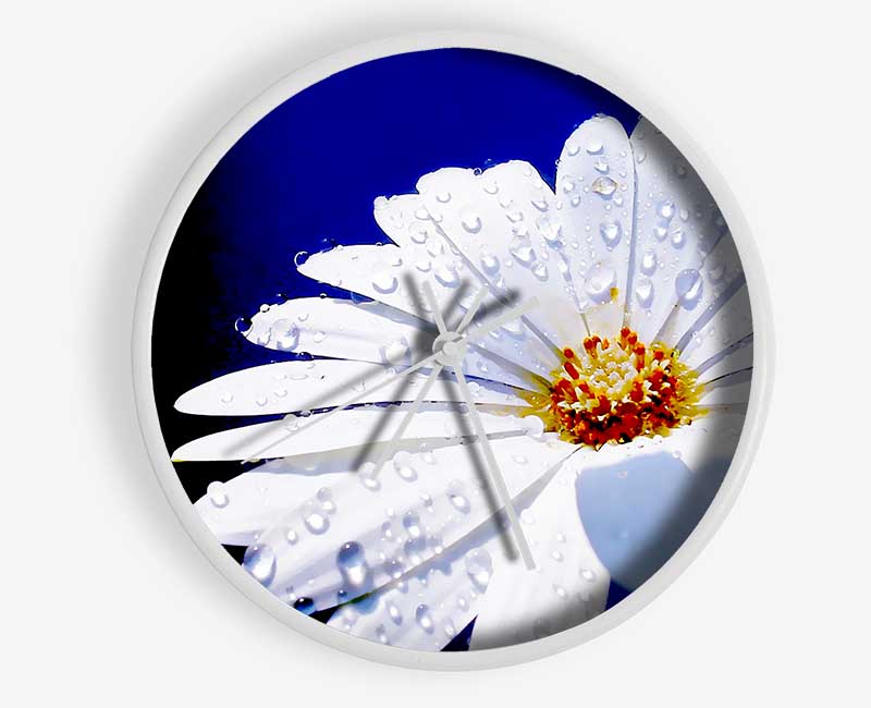 White Daisy Petal Droplet Clock - Wallart-Direct UK