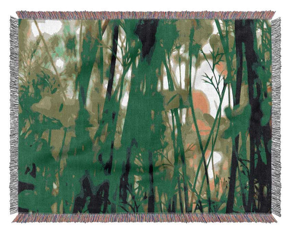 Fairies Green Jungle Woven Blanket