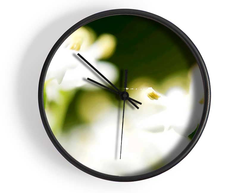 White Flower Heaven With Web Clock - Wallart-Direct UK