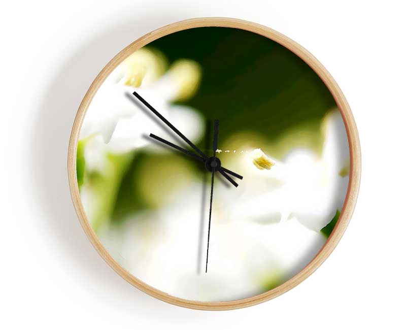 White Flower Heaven With Web Clock - Wallart-Direct UK