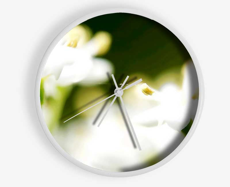 White Flower Heaven With Web Clock - Wallart-Direct UK