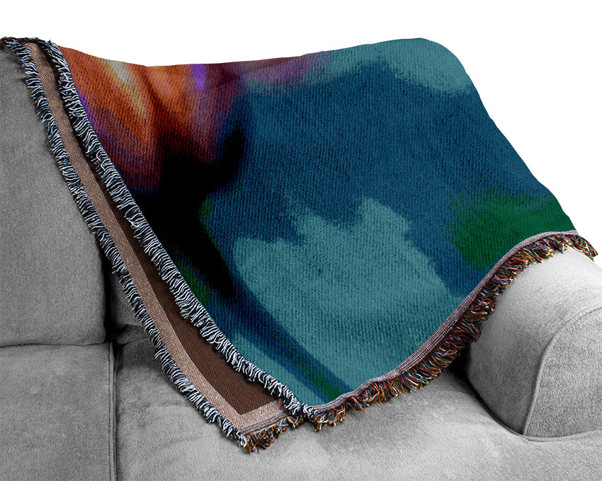 Pink Tulip Field Woven Blanket