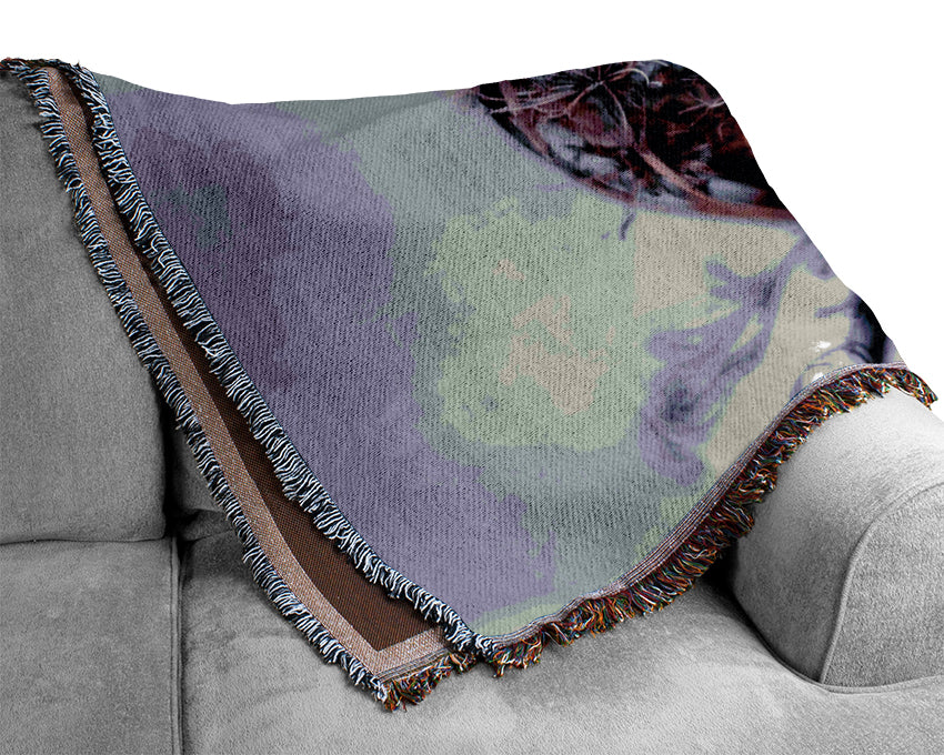 Single Winter Flower Woven Blanket