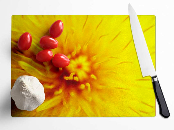 Yellow Beauty Glass Chopping Board