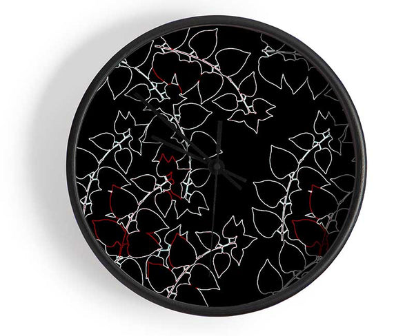 Abstarct Neon Floral Clock - Wallart-Direct UK