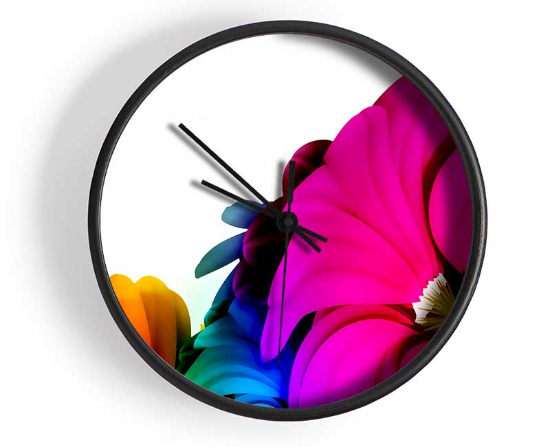 Vibrant Flower Glow Clock - Wallart-Direct UK