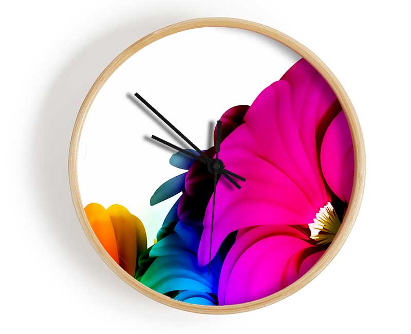 Vibrant Flower Glow Clock - Wallart-Direct UK