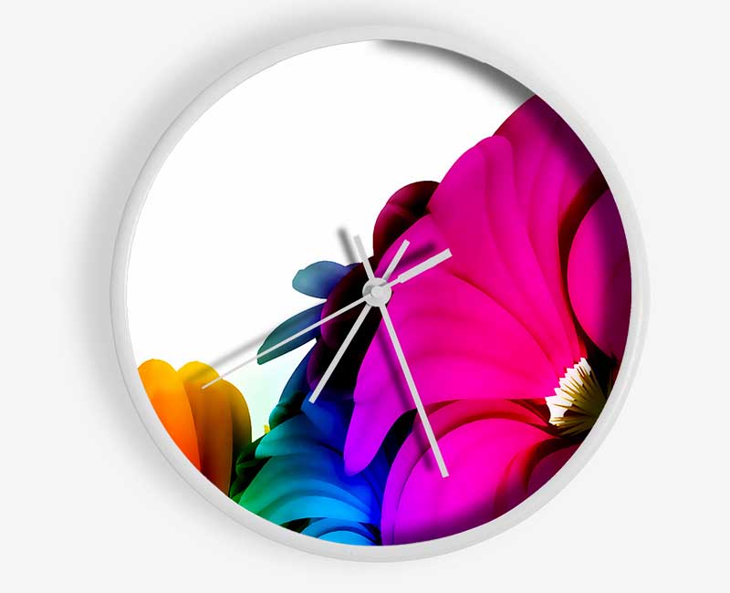 Vibrant Flower Glow Clock - Wallart-Direct UK