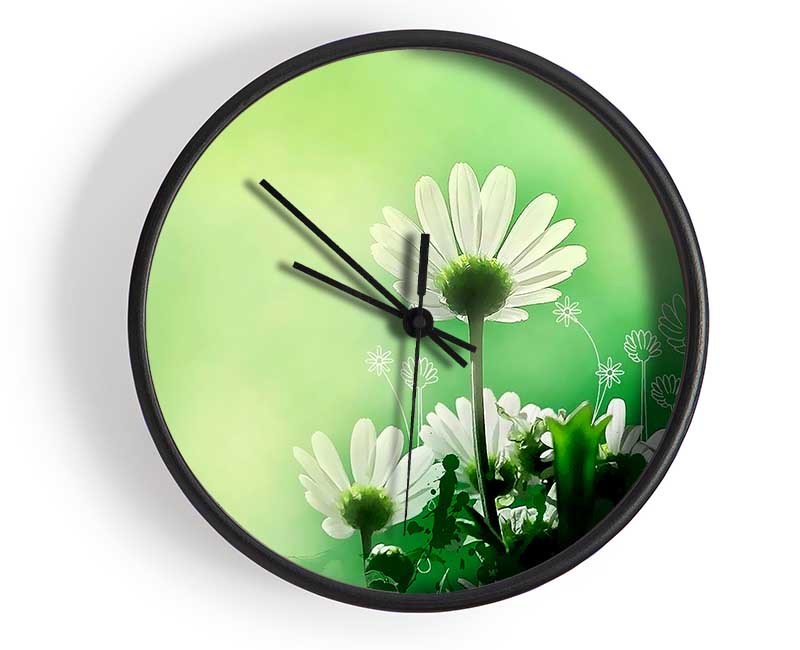 Green Flower Parade Clock - Wallart-Direct UK