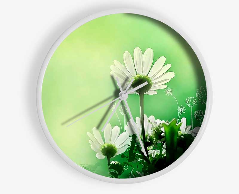 Green Flower Parade Clock - Wallart-Direct UK